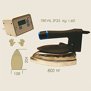 plancha electronica Trevil ZF25 con caja de mando Kg 1,850 A=206 B=107