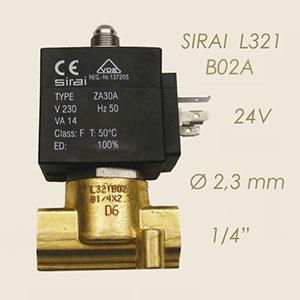 électrovanne Sirai L321 B02A V3 1/4" air normalement ouverte 24 V