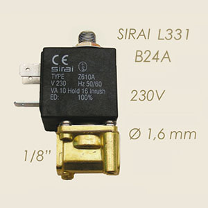 Sirai L331 B24 1/8" 220 V normalgeöffnetes Luft Magnetventil
