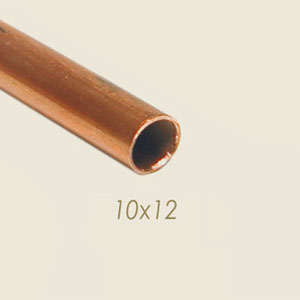 fired round copper pipe 10x12 (1 meter = 0,27 Kg)