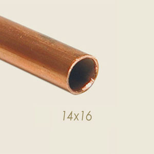 fired round copper pipe 14x16 (1 meter = 0,36 Kg)