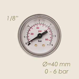 steam pressure gauge Ø 42 1/8" 0 to 6 bar