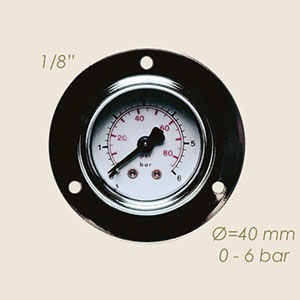 steam pressure gauge Ø 42 3 holes 0 to 6 bar