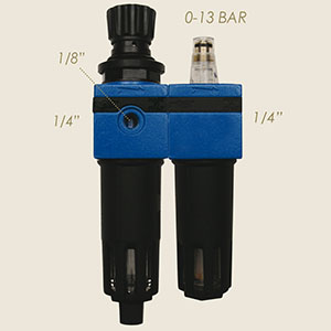 kit lubrificatore con manometro FRL 1/4" massimo 12 bar
