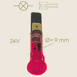 red mini control lamp 24 V