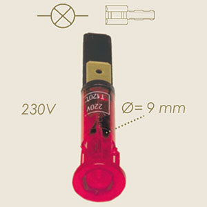 red mini control lamp 220 V