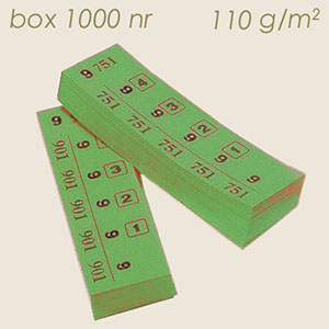 marquage journalier vert (1000 nombres) 110 gr/mq 