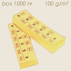 marquage journalier jaune (1000 nombres) 100 gr/mq