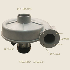 aspiratore completo pressa HP 0,75 230/400/3/ 50-60HZ