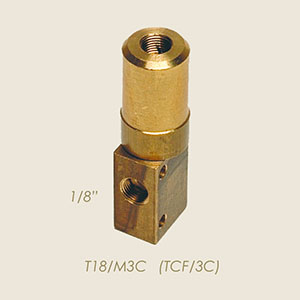 T18/M3C (TCF/3C) 1/8" 3 ways valve