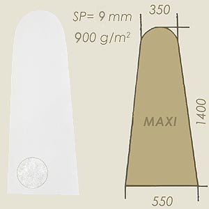 feltro tagliato sp=9 modello MAXI A=350 B=1400 C=550