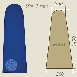 geschnittener Schaumstoff blau sp=7 Modell MAXI A=350 B=1400 C=550