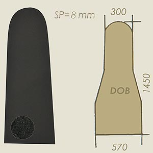 cutted anthracite foam sp=8 model DOB A=300 B=1450 C=570