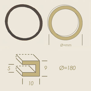 Viton round gasket 180 with U section 5x10x9 for Böwe separator