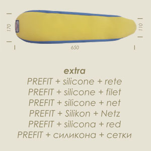 Prontotop jeannette EXTRA G bleu clair PREFIT avec silicone et grillage 650x110x170