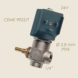 Ceme 9922 Teflon 1/4"F F 24 V solenoid valve with regulation