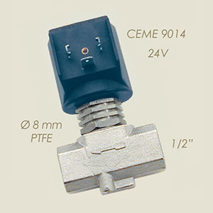 électrovanne Ceme ESV 9014 Téflon 1/2"F F 24 V