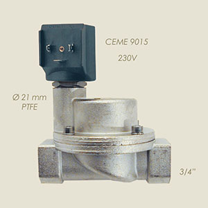 electroválvula Ceme ESV 9015 Teflon 3/4"F F 220 V