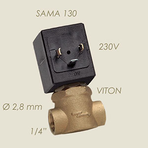 Sama 130/N 1/4"F F 220 V Ø 2,8 solenoid valve