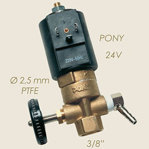 électrovanne Pony Téflon 3/8" réglage 24 V