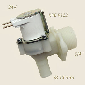 electroválvula agua 3/4" racor tubo 24 V