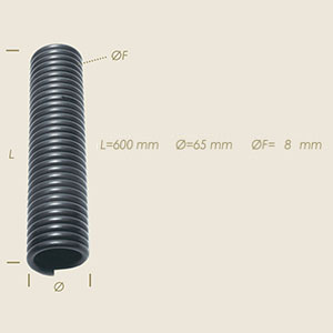 F6 spring Ø 65 thread Ø 8 l=600