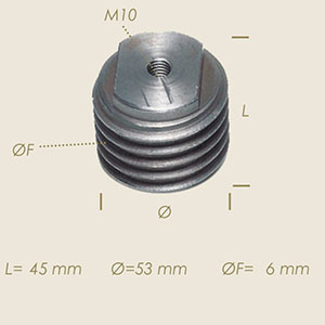 bouchon avec filetage MA10 pour ressort fil Ø 6