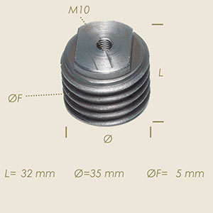 MA10 threaded spring cap for thread spring Ø 5