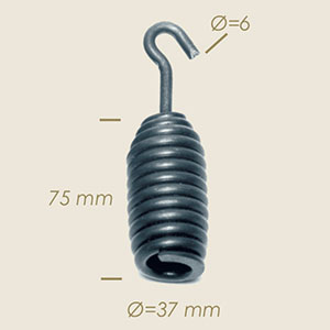 Lotus spring with 12 coils Ø 37 thread Ø 6 short rod