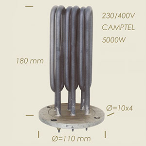 resistenza Camptel con flangia Ø 110 4 fori l=180 5000 W