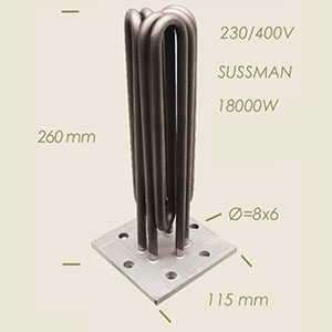 resistenza Sussman con flangia quadrata 115x115 l=260 18000 W