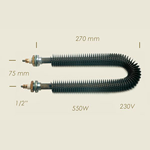 resistencia aleteada l=270 550 W 1/2"