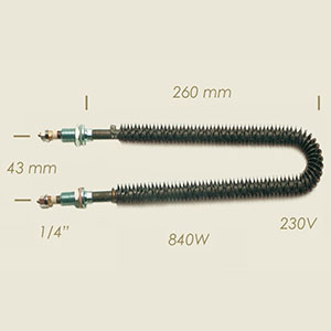 resistenza alettata l=260 840 W 1/4"