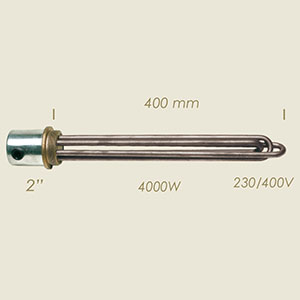 4000 W 2" l=400 heater