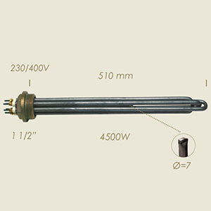 resistenza l=520 4500 W 1 1/2" con sonda