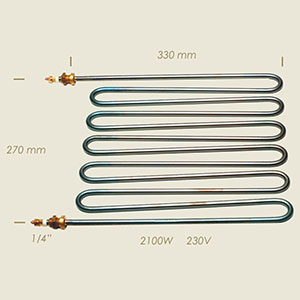 resistenza piatta l=330 2100 W 1/4" interasse=270