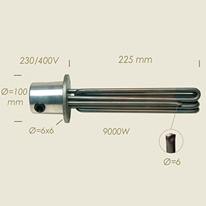 resistenza Ø 95 6 fori l=255 9000 W