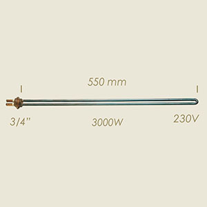3000 W 3/4" l=550 heater