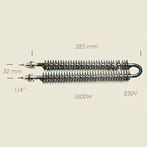 resistencia aleteada l=285 1000 W 1/4" entreje=32