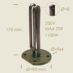 resistencia Max Stir con arandela Ø 90 4 agujeros l=170 1100 W