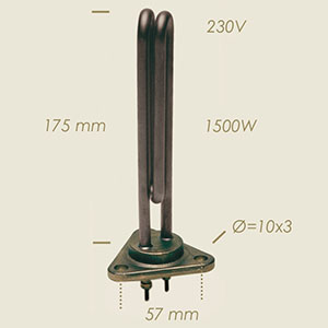 1500 W heater with triangular flange &#916;=78 l=175