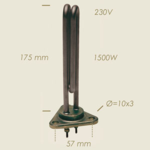 1500 W Heizwiderstand mit dreiseitigem Flansch &#916;=78 l=175