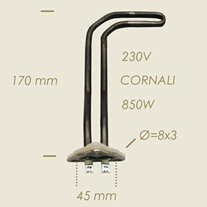 resistencia Spidivap Cornali con arandela triangular &#916;=65 l=170 850 W