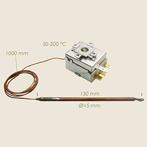 termoregulador con bulbo y regulaciòn con tornillo 50° hasta 200°