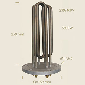 resistenza Camptel con flangia Ø 150 6 fori l=250 5000 W