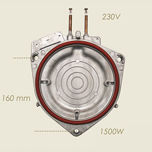 1500 W Ghidini Heizwiderstand mit alluminium Flansch 3 L&ouml;cher