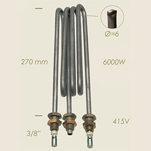 resistencia elemento l=270 6000 W 3/8" 415 V con sonda