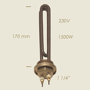 resistencia con arandela 1 1/4" l=170 1500 W