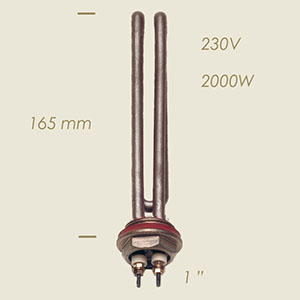 resistencia con arandela 1" l=165 2000 W