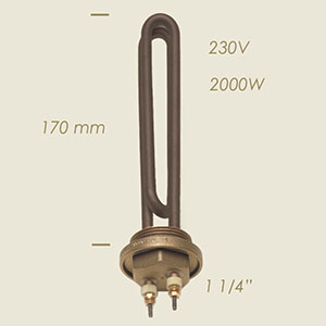 2000 W heater with flange 1 1/4" l=170